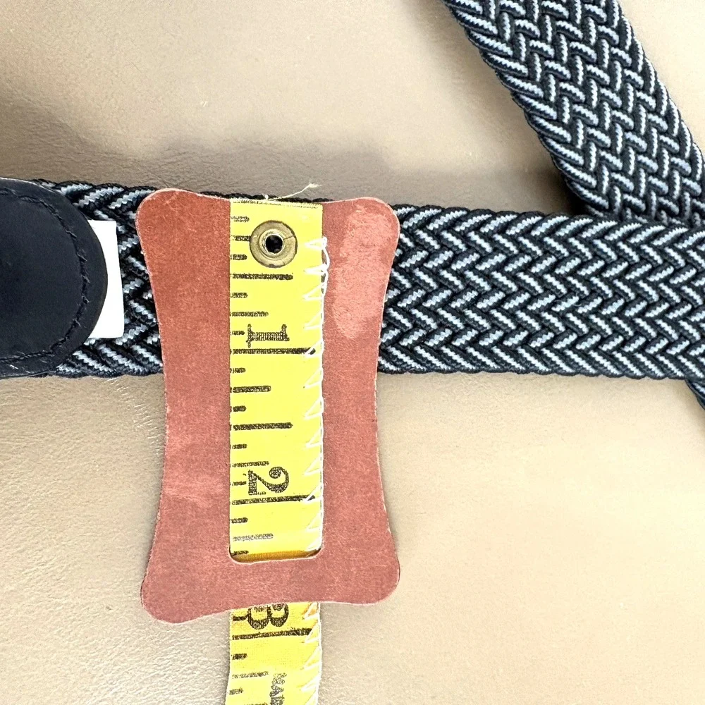 Men's stretch braided woven golf belt XL (44) black/gray weave  1